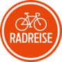 Button Radreise orange 170px